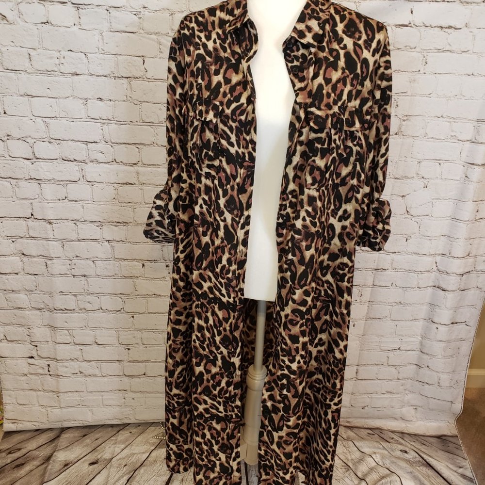 SALE PRICED>ANIMAL PRINT DRESS/ JACKET FROM ROMANS IN A SZ 18W... SO VERSITILE!